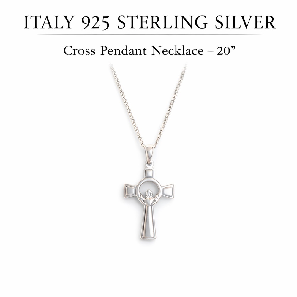 Peter Stone Sterling Silver Cross Pendant Necklace